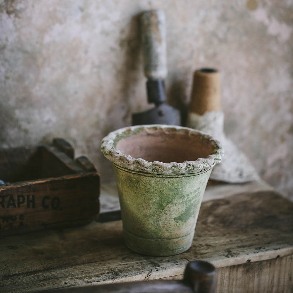 Aged Terracotta Petal Planter