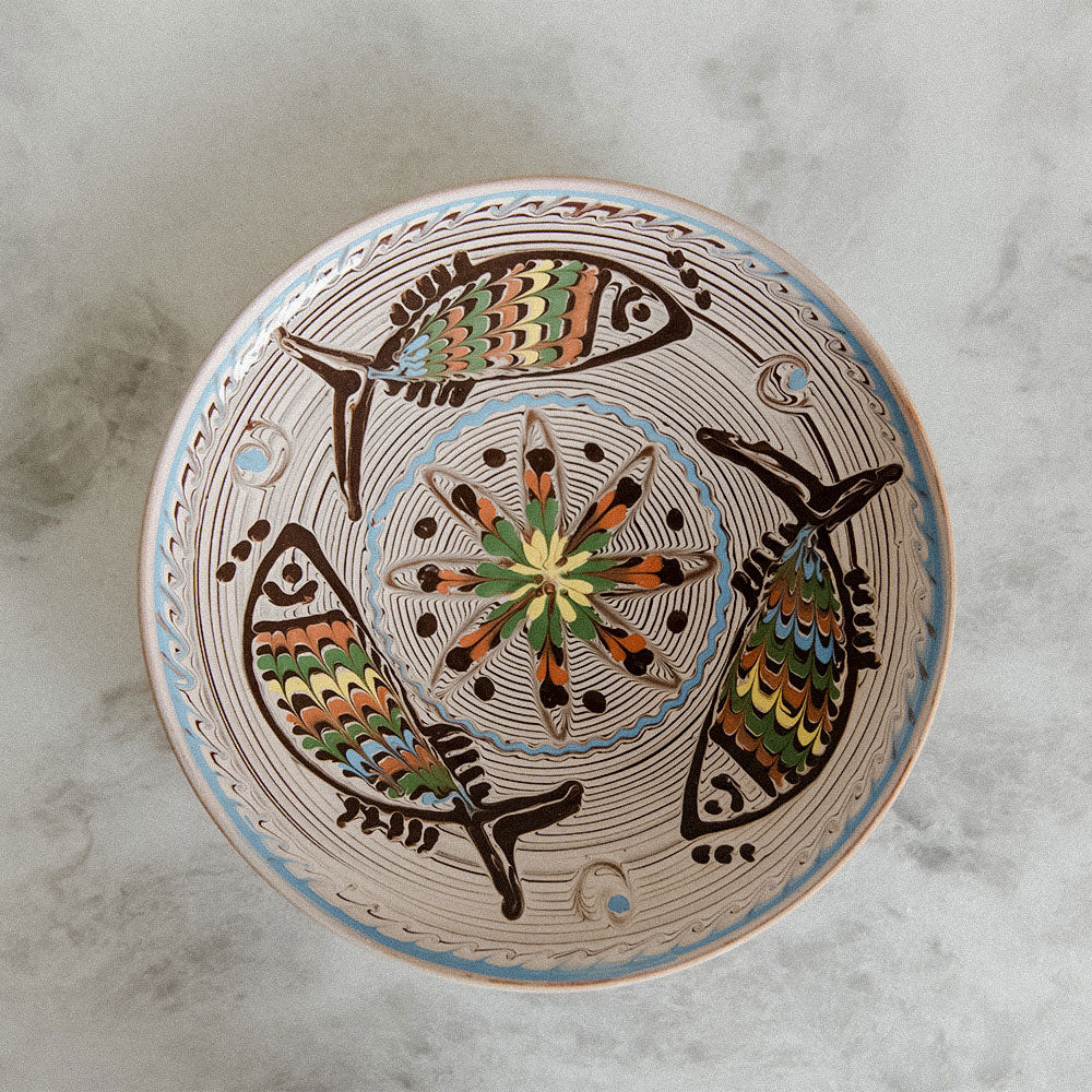 Hand-painted Artisan Fish Plate