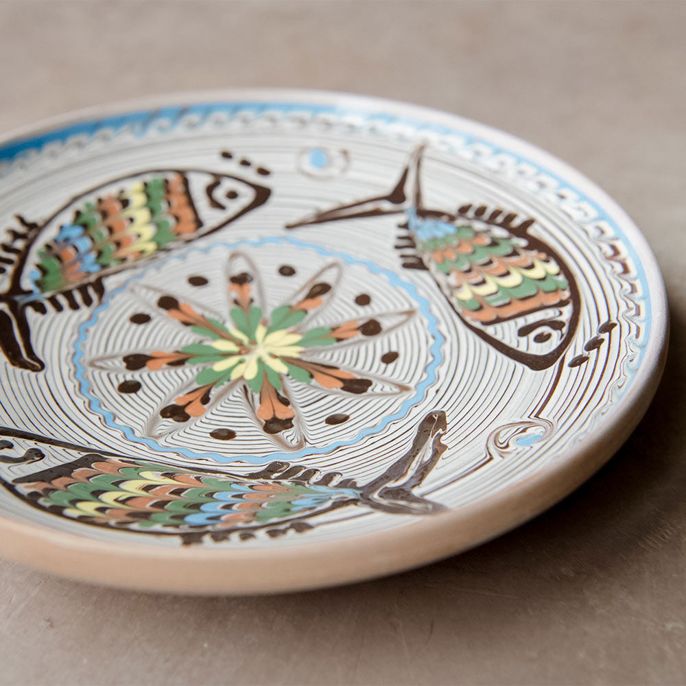 Hand-painted Artisan Fish Plate
