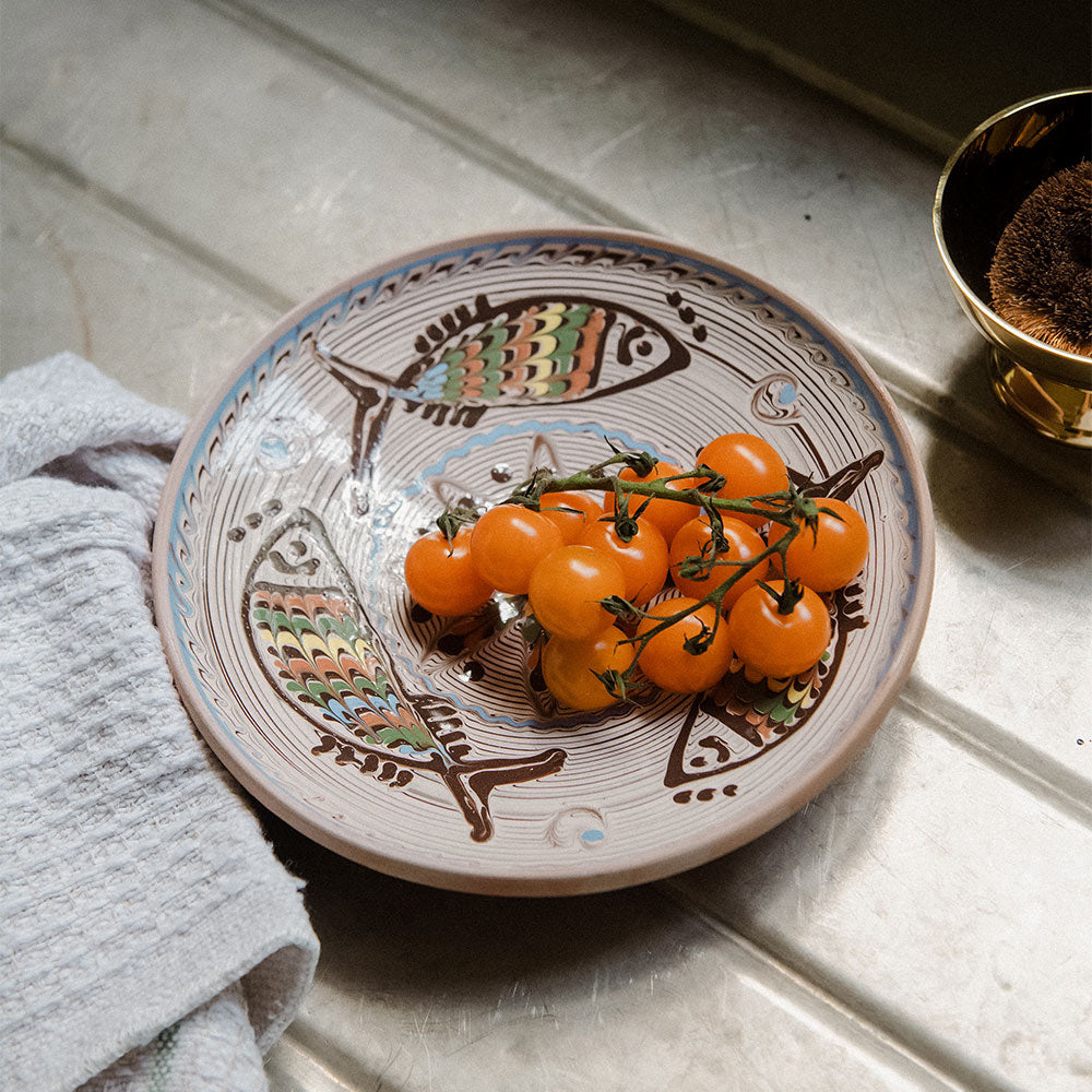 Hand-painted Artisan Fish Plate