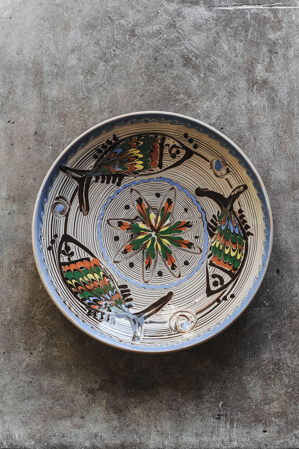 Hand-painted Artisan Fish Plate