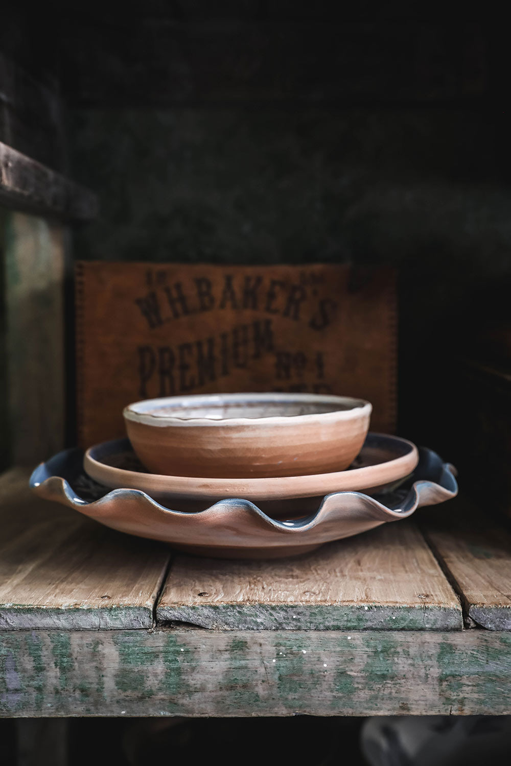 Hand-painted Artisan Fish Ripple Plate