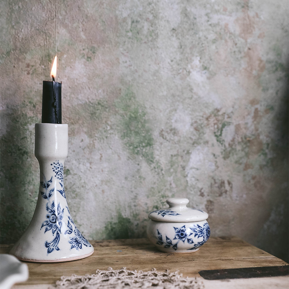 Hand-painted Artisan Candlestick