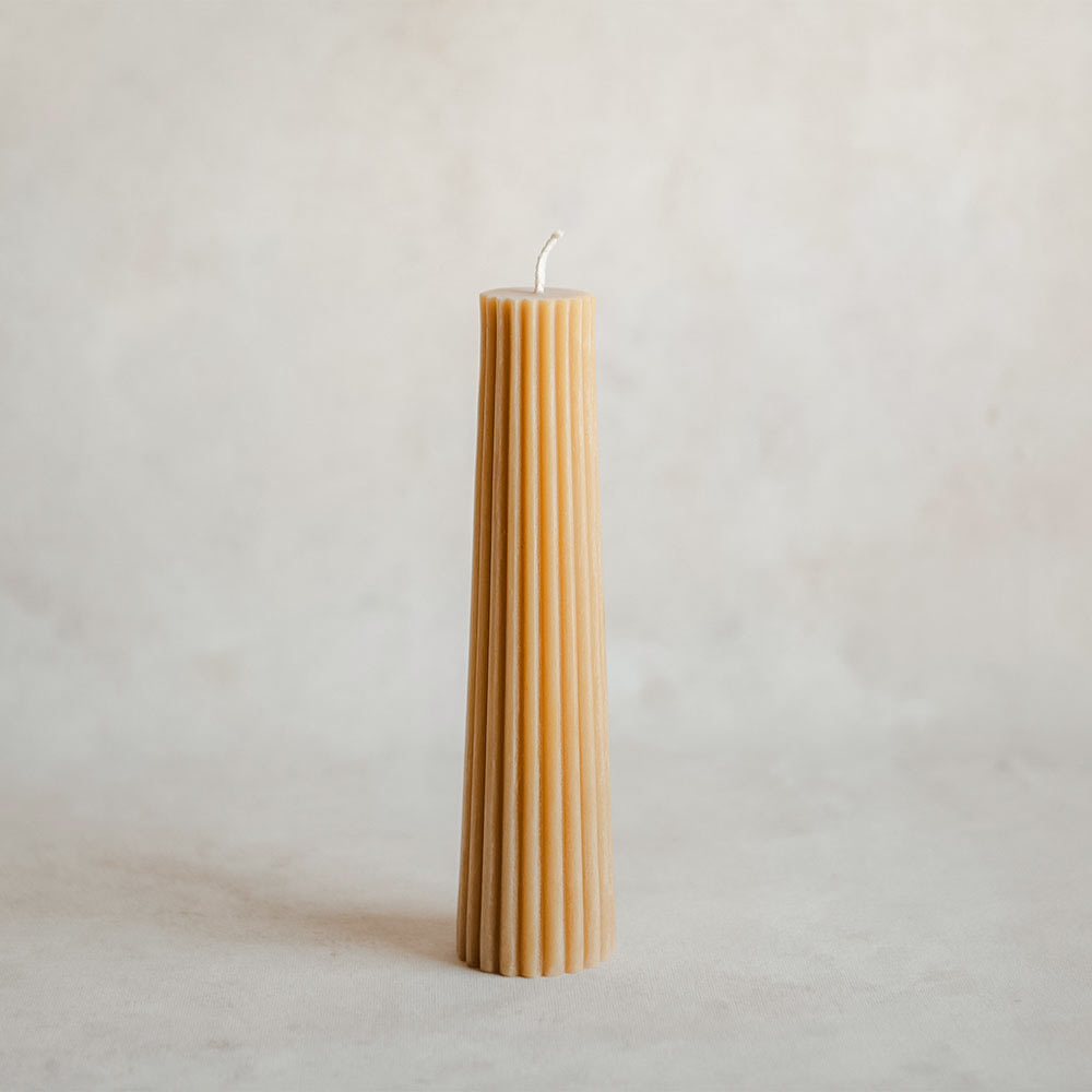 Beeswax Fluted Pillar Candle