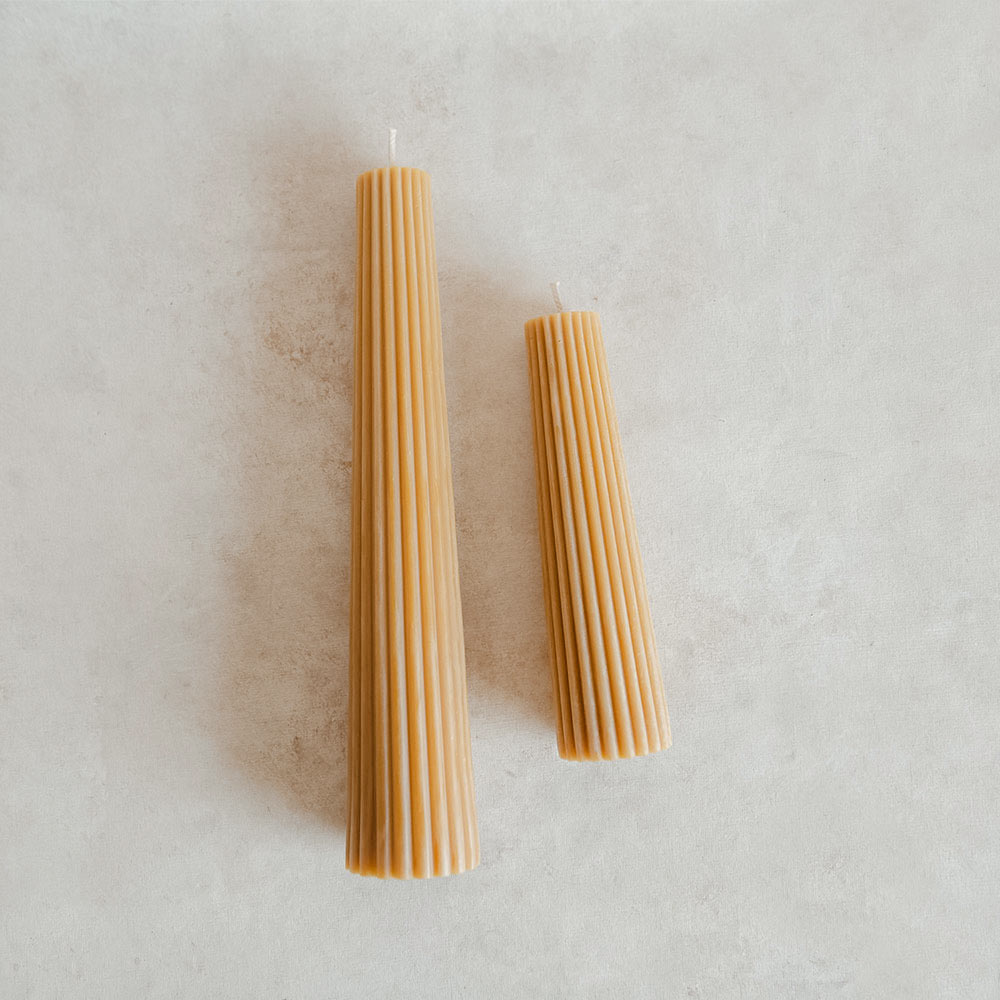 Beeswax Fluted Pillar Candle