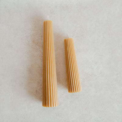 Beeswax Fluted Pillar Candle - Grand