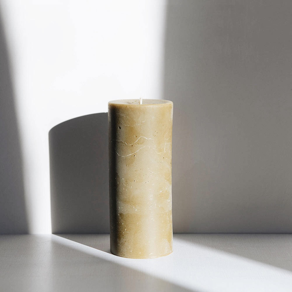 Beeswax Pillar Candle - Moss