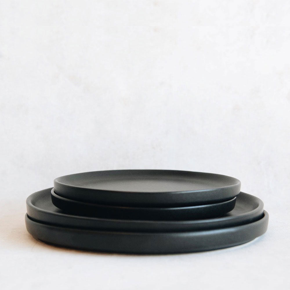 Black Ceramic Salad Plate