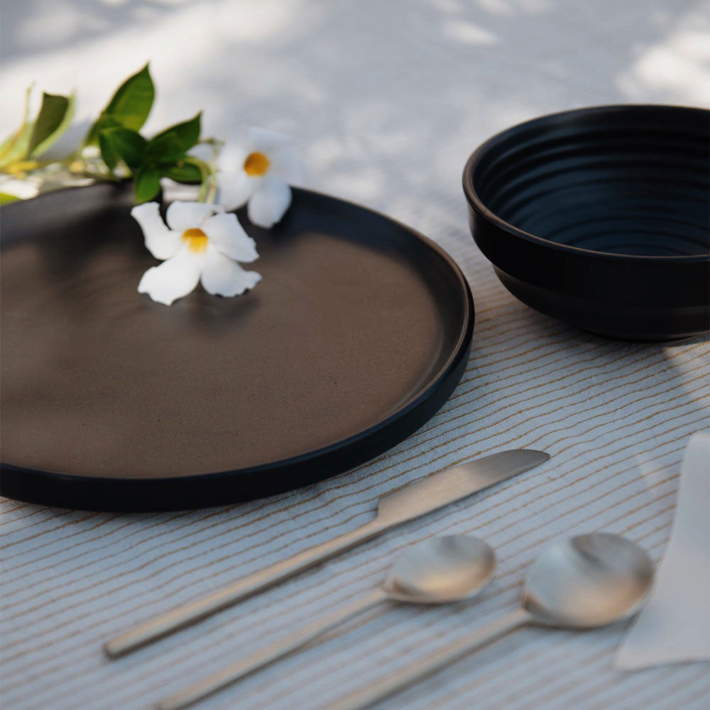 Black Ceramic Dinner Plate