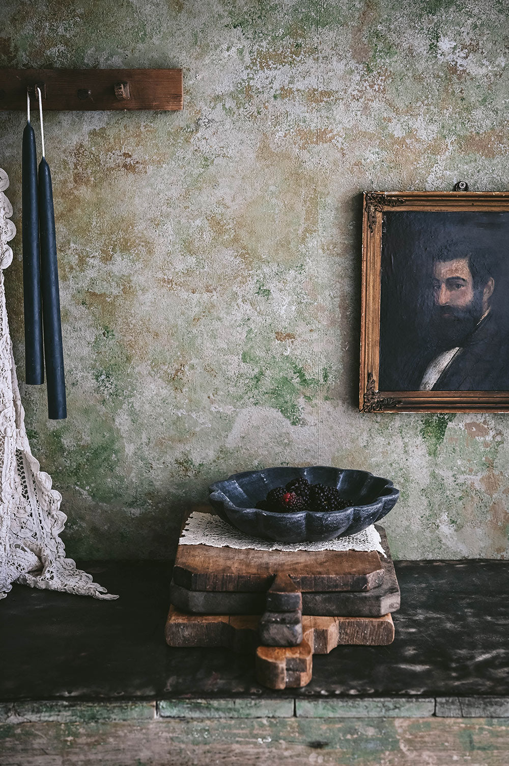 Black Marble Scalloped Tray