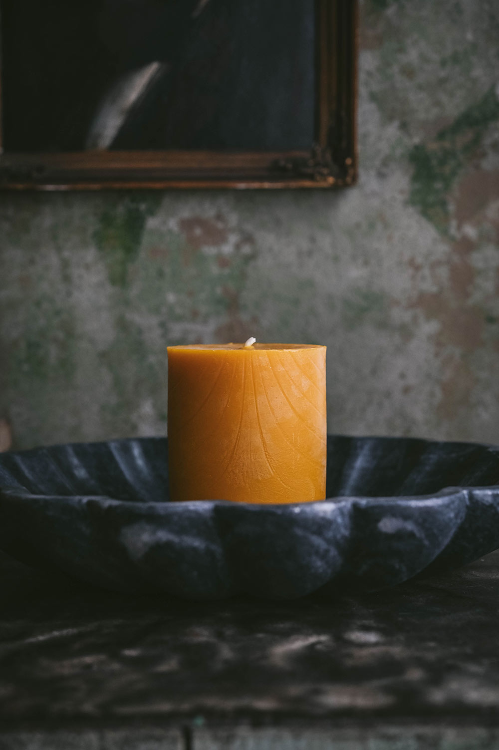Black Marble Scalloped Tray