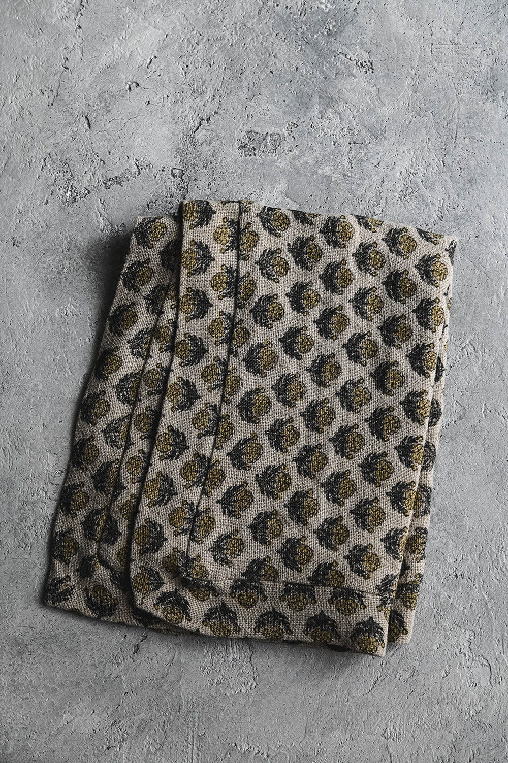 Linen Hand Block-Printed Pillow Cover No. 0272