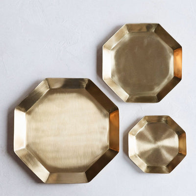 Octagon Brass Tray