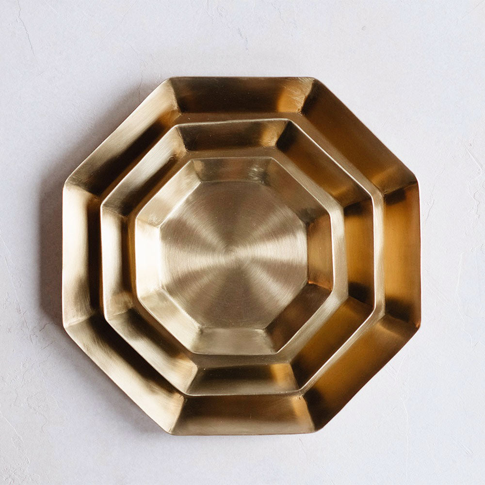 Octagon Brass Tray