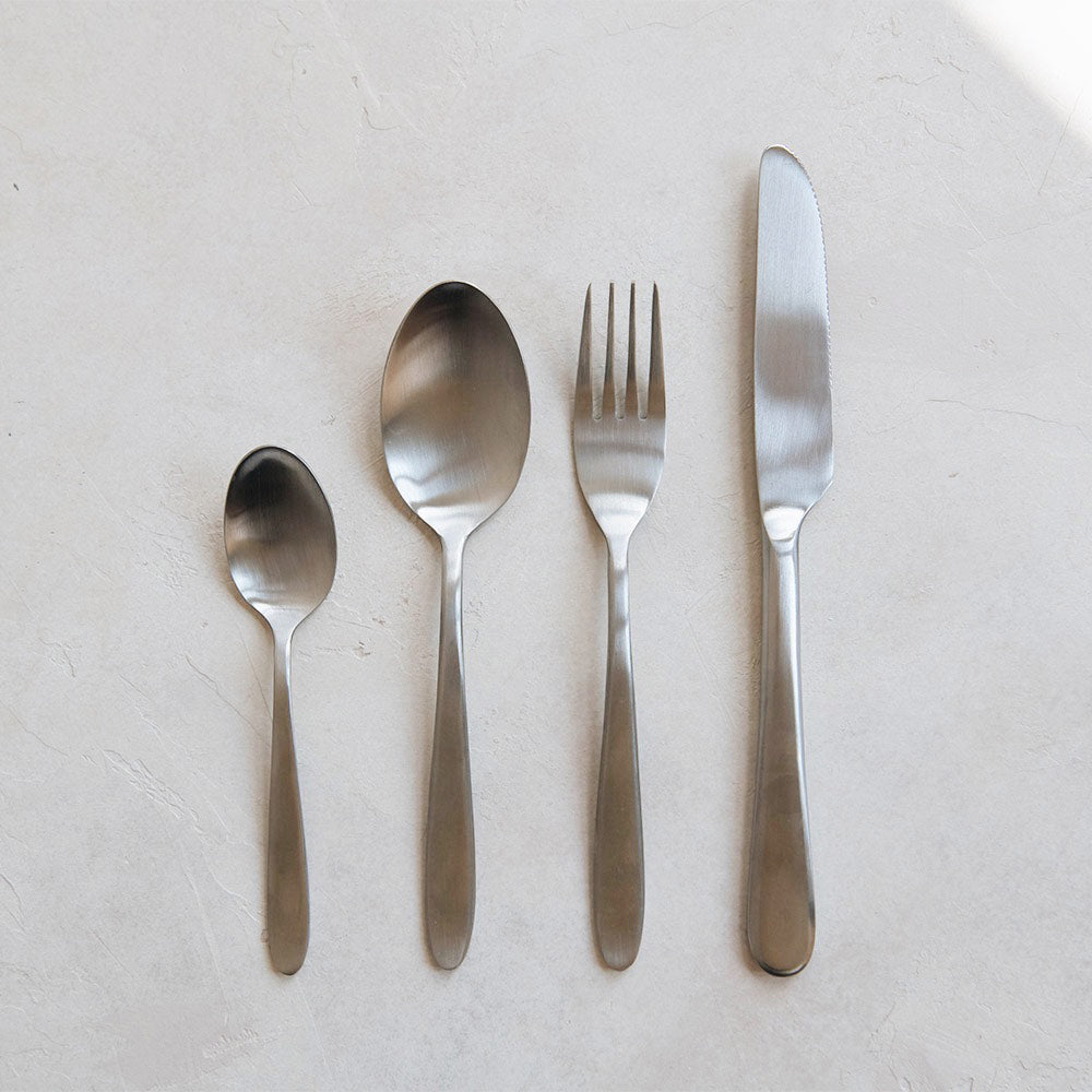 Brushed Stainless Steel Flatware Set
