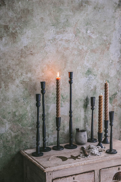 Hand-Forged Iron Candlestick Set