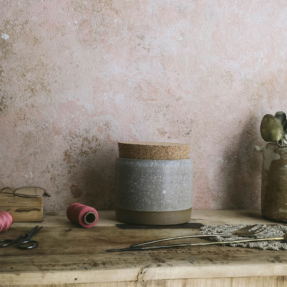 Ceramic Utility Jar with Cork - Dark
