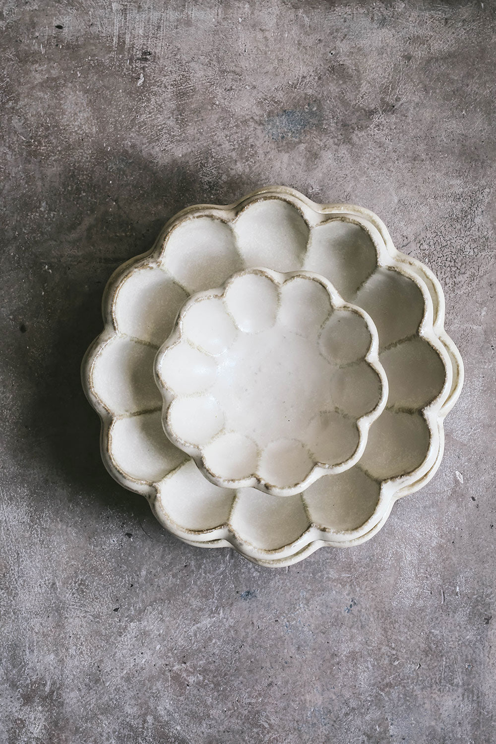 Footed Ceramic Petal Bowl