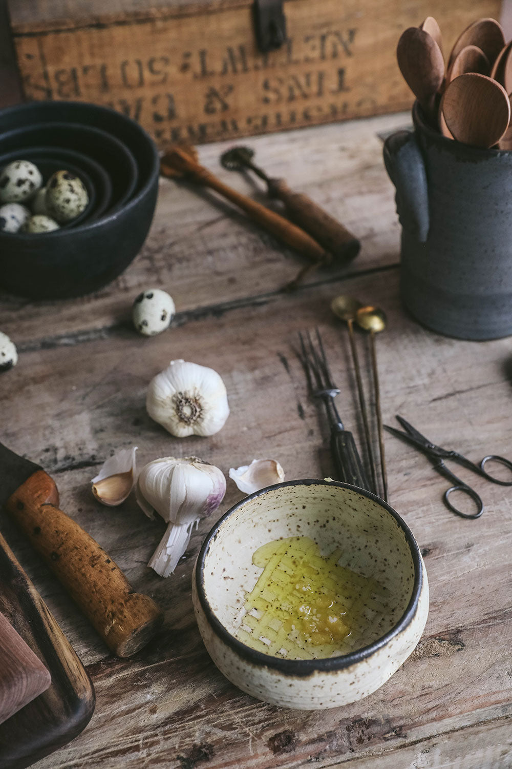 Ceramic Garlic Grater Bowl