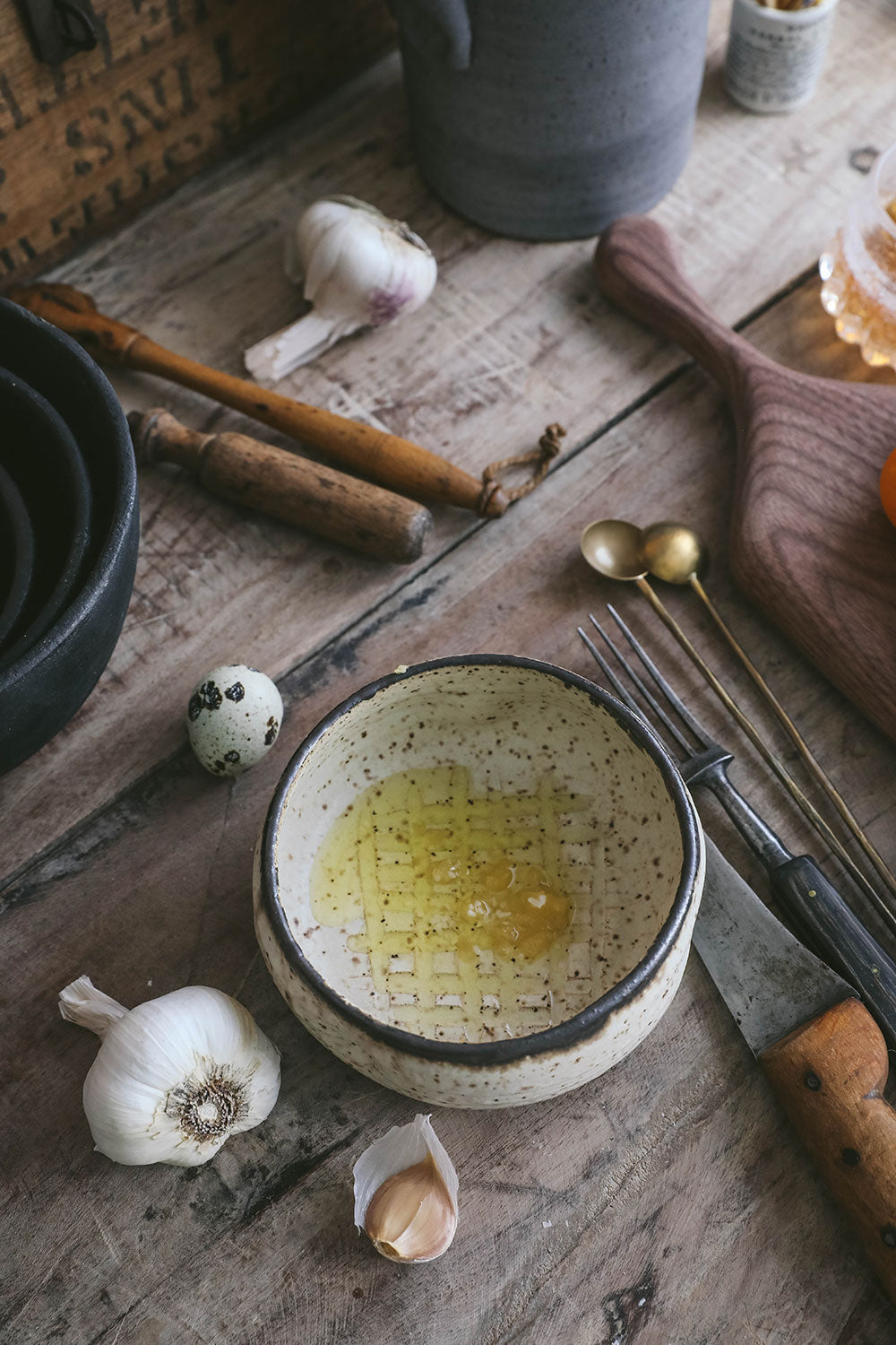 Ceramic Garlic Grater Bowl