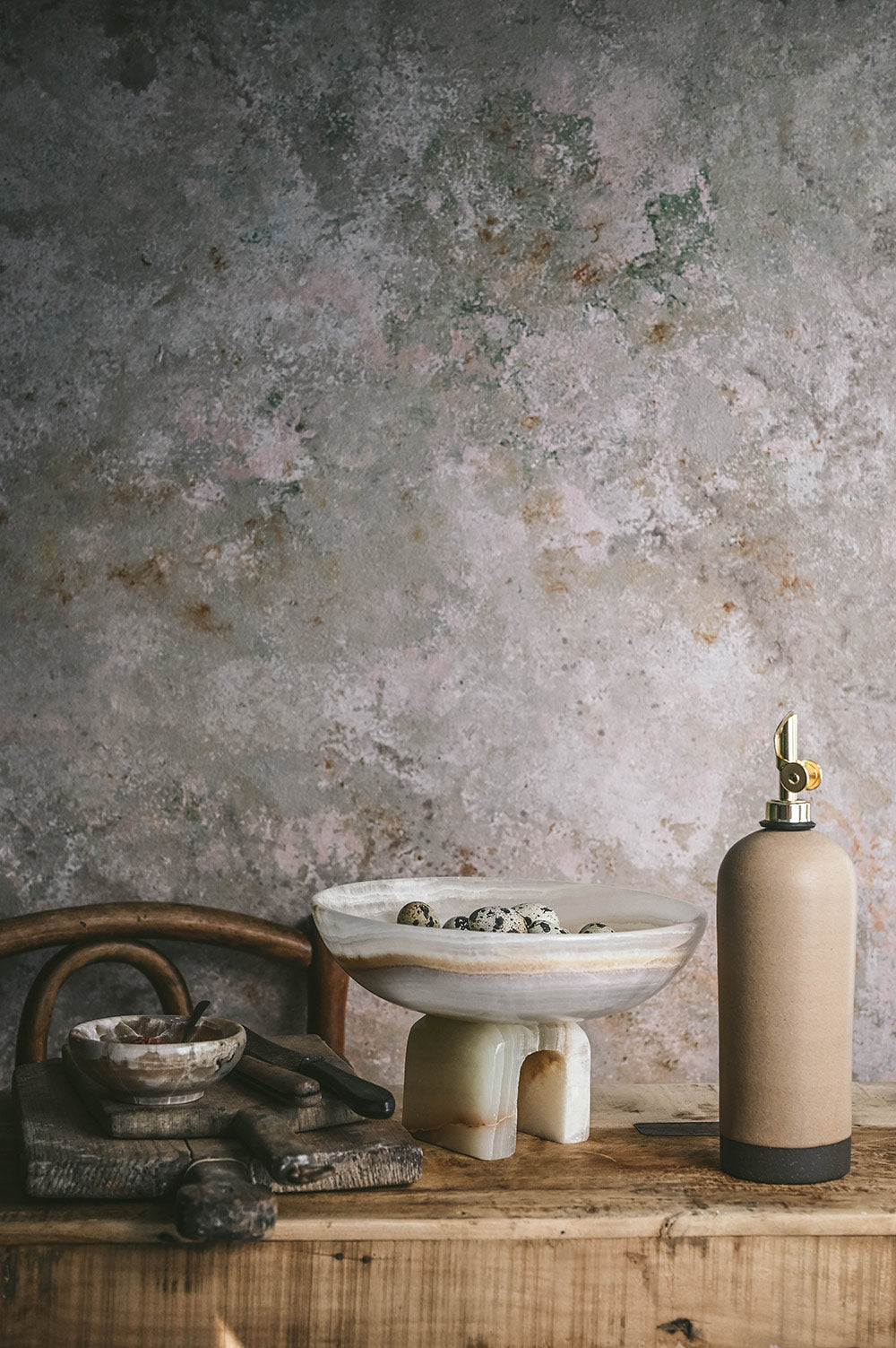Artisan Ceramic Oil Bottle - Mushroom