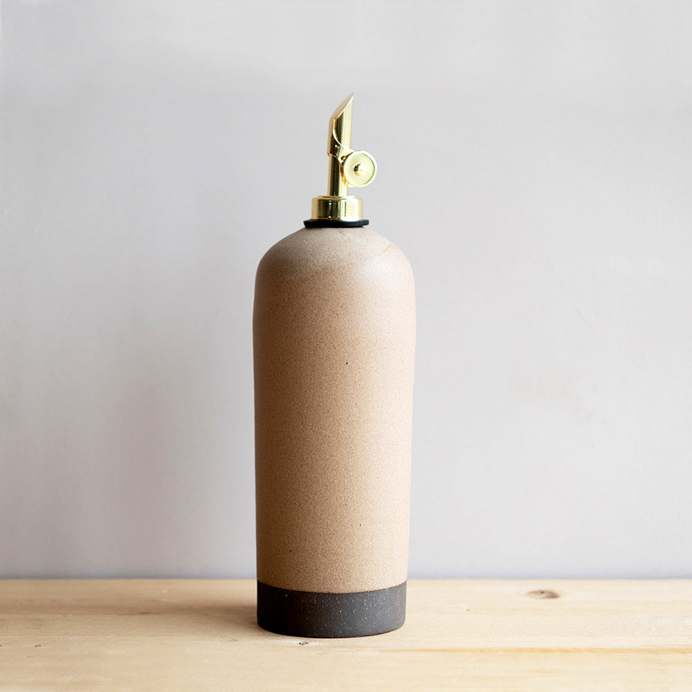 Artisan Ceramic Oil Bottle - Mushroom