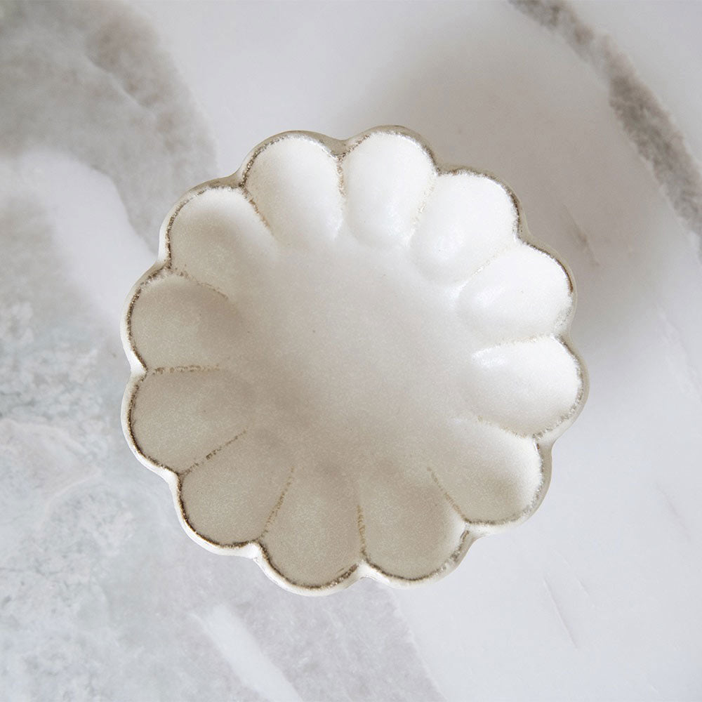 Footed Ceramic Petal Bowl