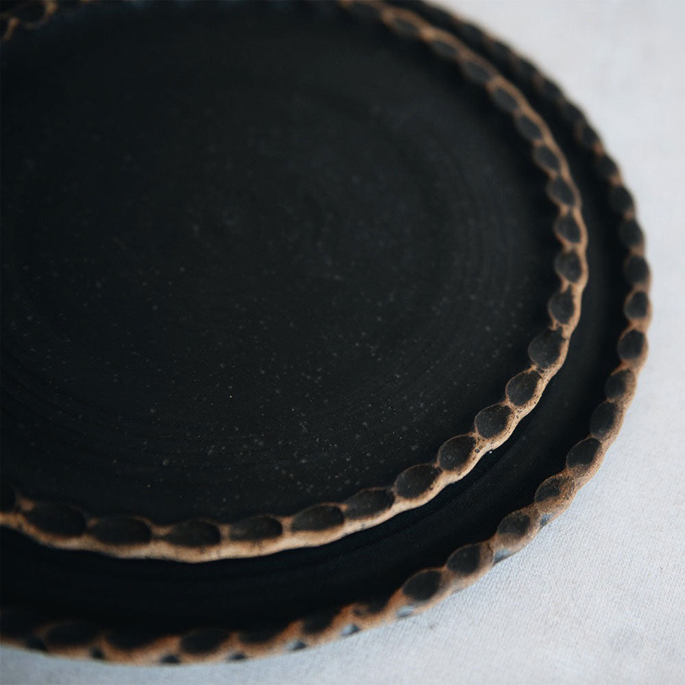 Ceramic Scalloped Side Plate - Dark