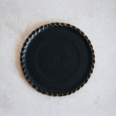 Ceramic Scalloped Side Plate - Dark