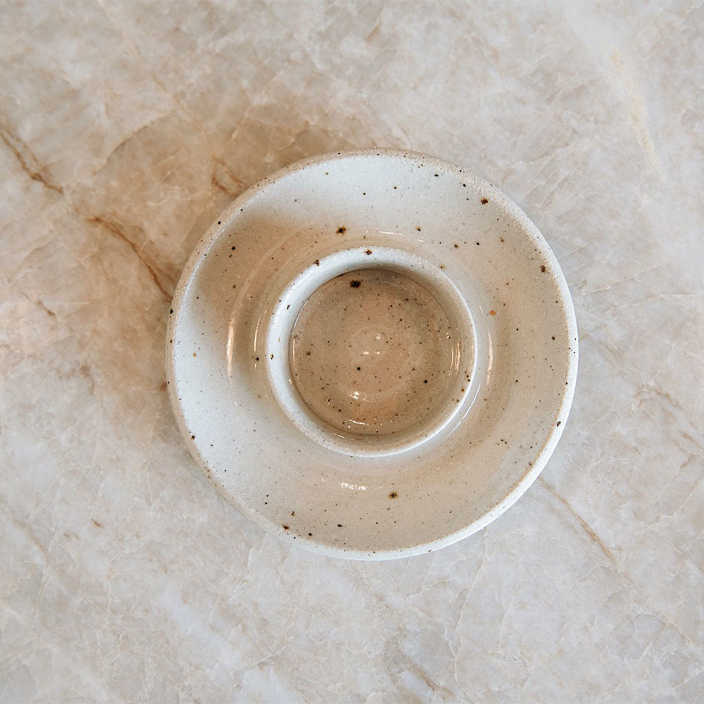 Ceramic Stubby Candle Holder - Speckle