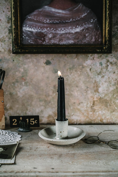 Ceramic Taper Candle Holder - Speckle