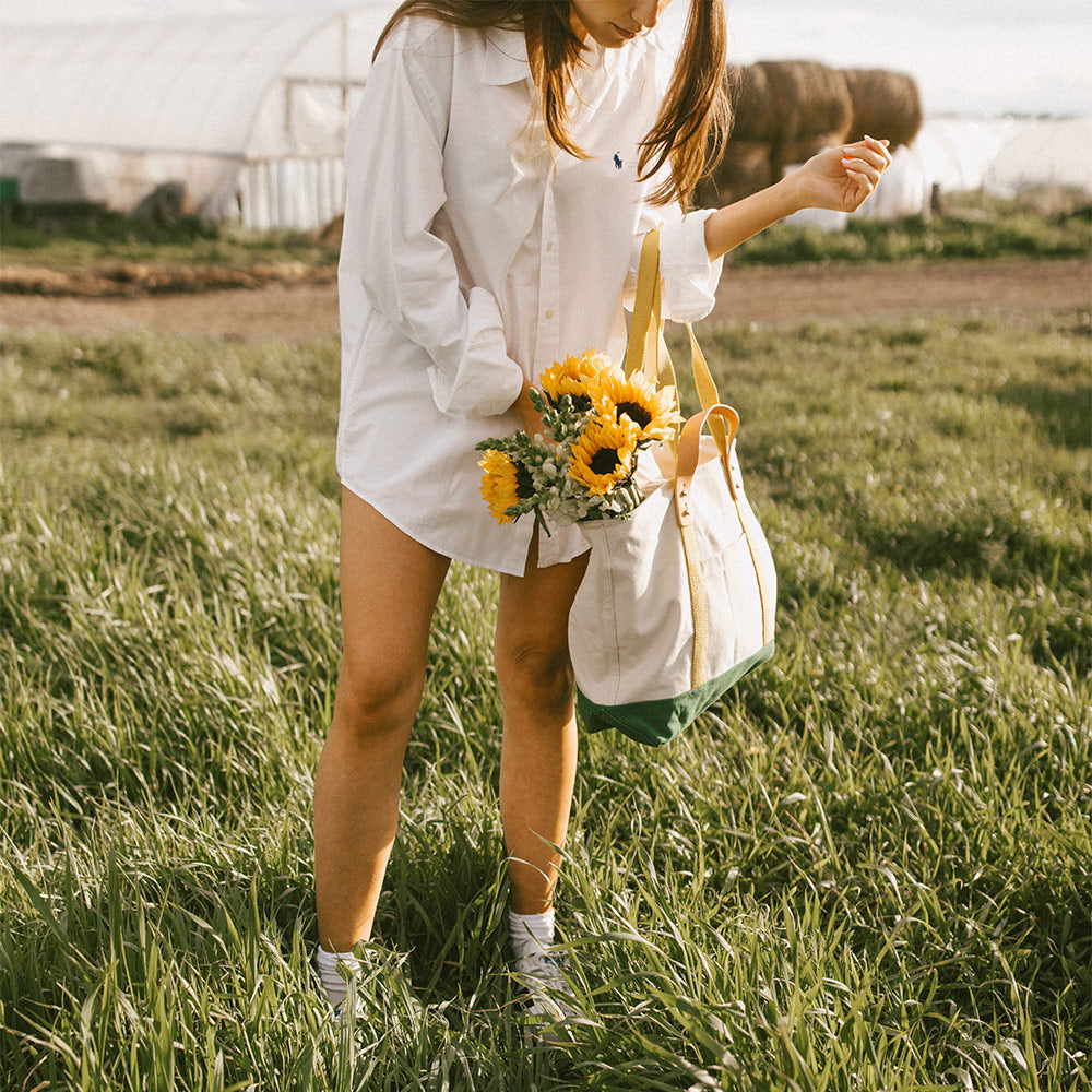 Cotton Canvas Zippered Tote