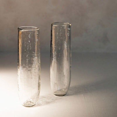 Dimpled Glass Flute Set