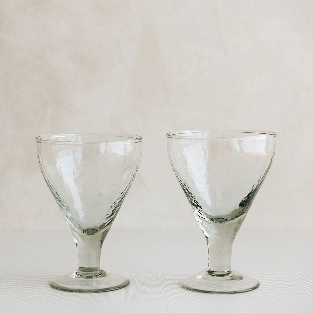 Dimpled Footed Glass Set