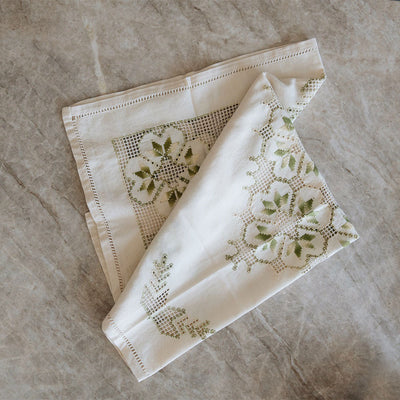 Heirloom Embroidered Table Throw No. 6267