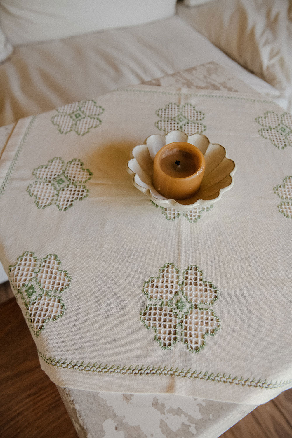 Footed Ceramic Petal Bowl