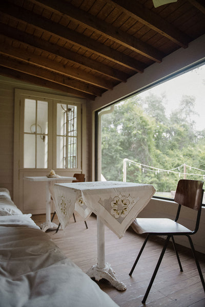 Heirloom Embroidered Table Throw No. 6267