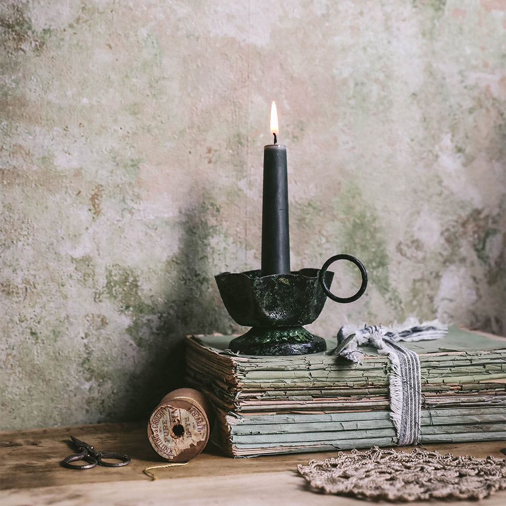 Emerald Iron Candle Holder