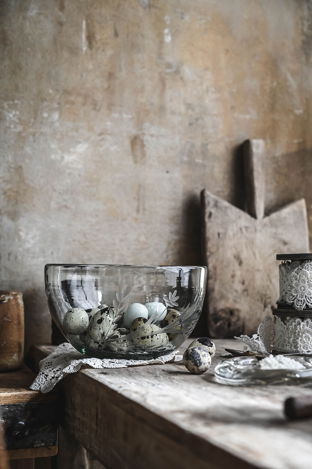 Handblown Etched Bowl