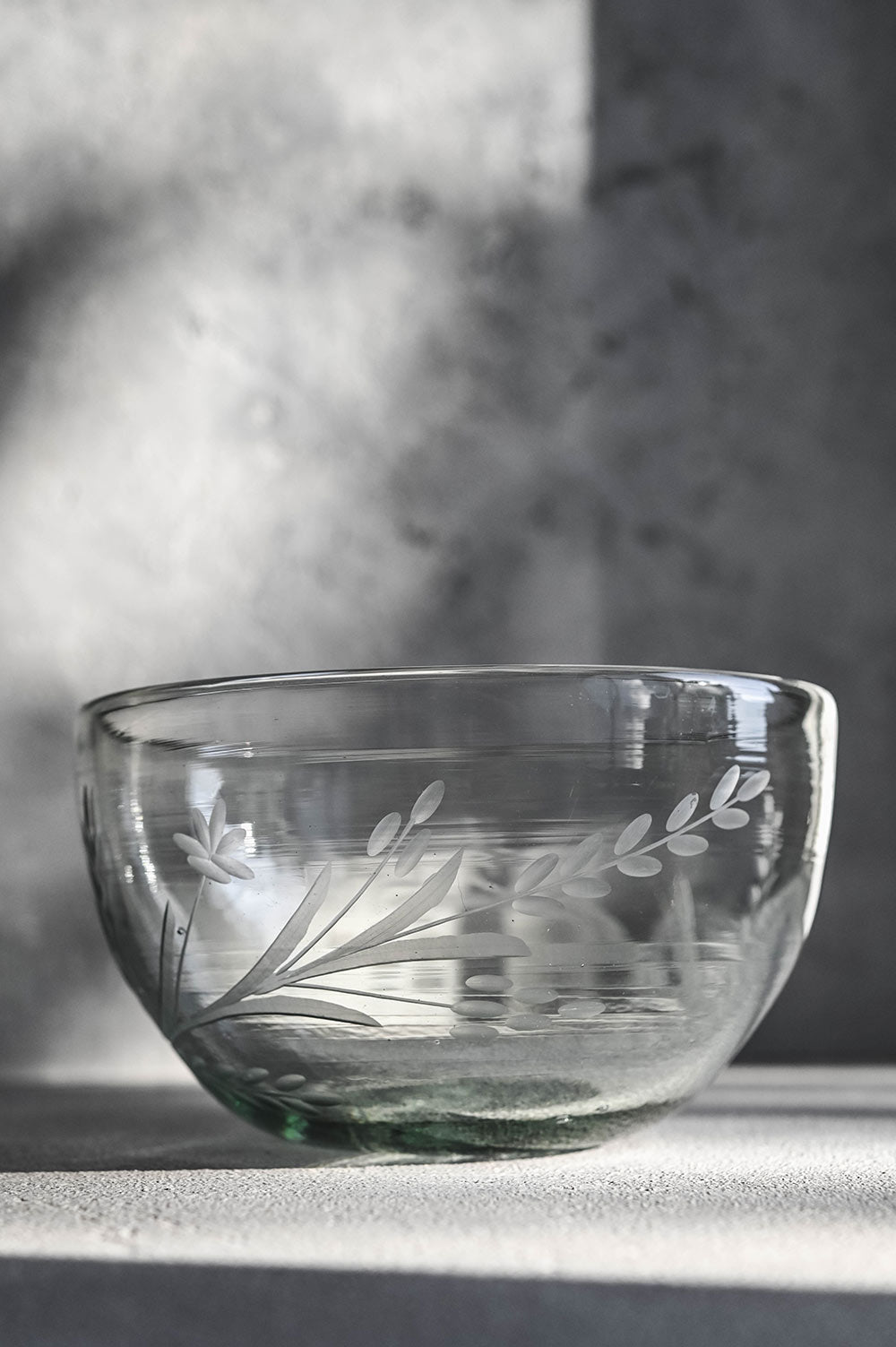 Handblown Etched Bowl