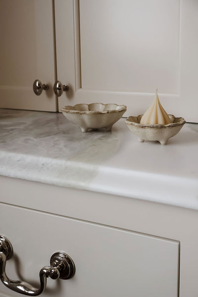 Petite Footed Ceramic Petal Bowl