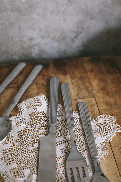 Art Deco Stainless Steel Flatware Set