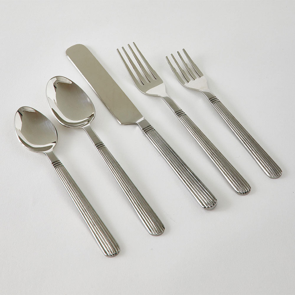 Art Deco Stainless Steel Flatware Set