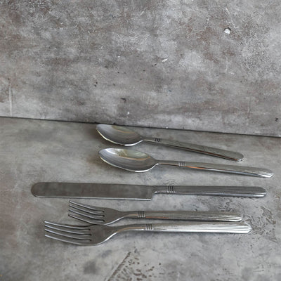 Art Deco Stainless Steel Flatware Set