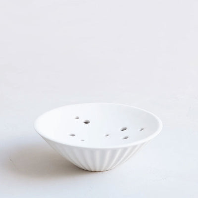 Fluted Ceramic Flower Frog Dish