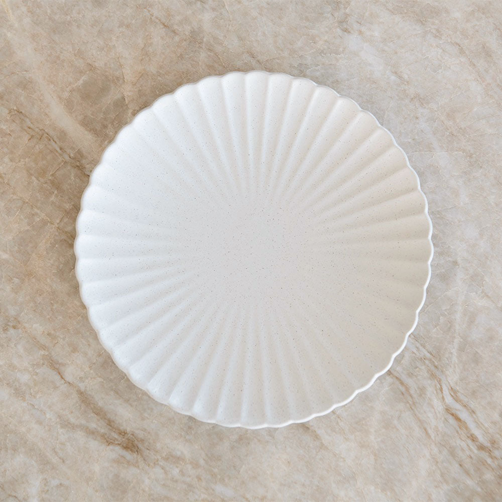 Fluted Ceramic Dinner Plate