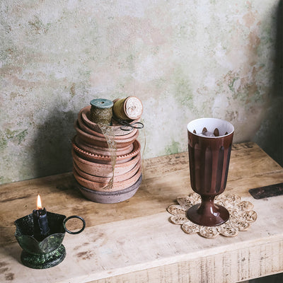 Footed Drinking Glass Set - Chestnut