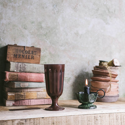 Footed Drinking Glass Set - Chestnut