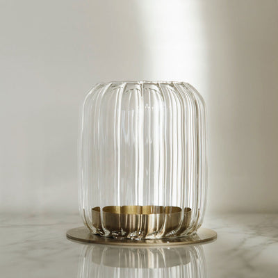 Fluted Glass Lantern - Large