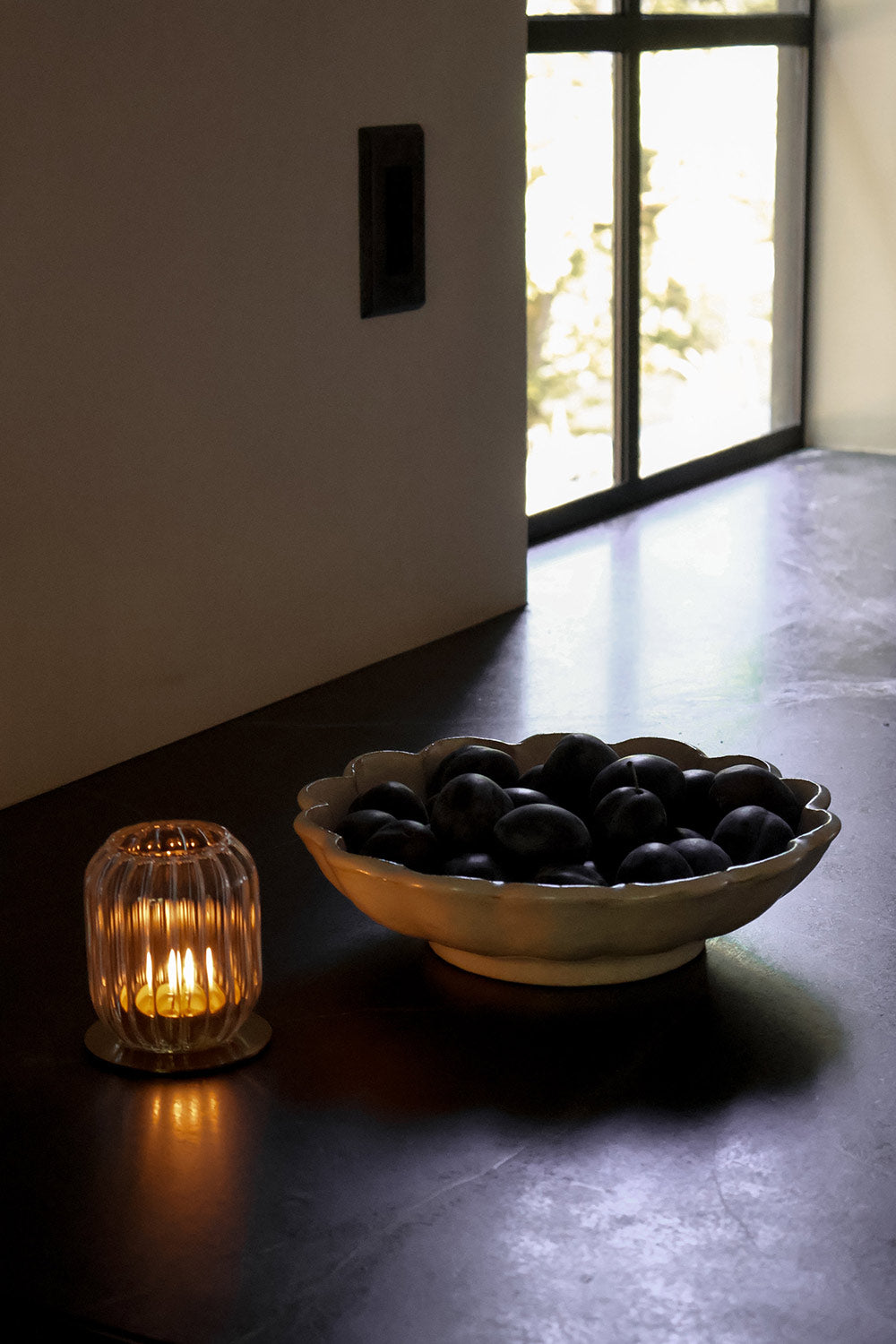 Fluted Glass Tealight Lantern